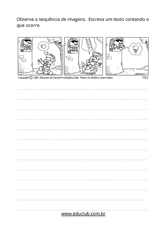 Sequência de imagens para produção de texto | Educlub